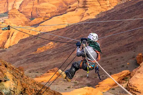 Operations team managing zipline activities at an adventure park, ensuring safety and seamless functionality