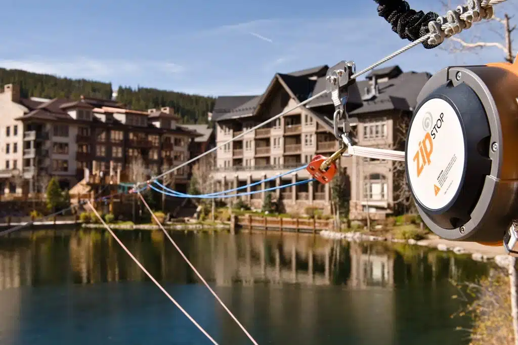 zipSTOP zipline braking system, offering hands-free magnetic braking for a smooth and safe rider experience.